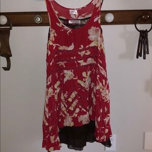 Free People slip dress with brown lace slip